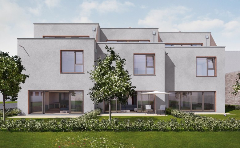 Einfamilien-Architekten-Haus Dreispänner 6,80m breit, 9,50 lang 3 Etagen je 2,70m